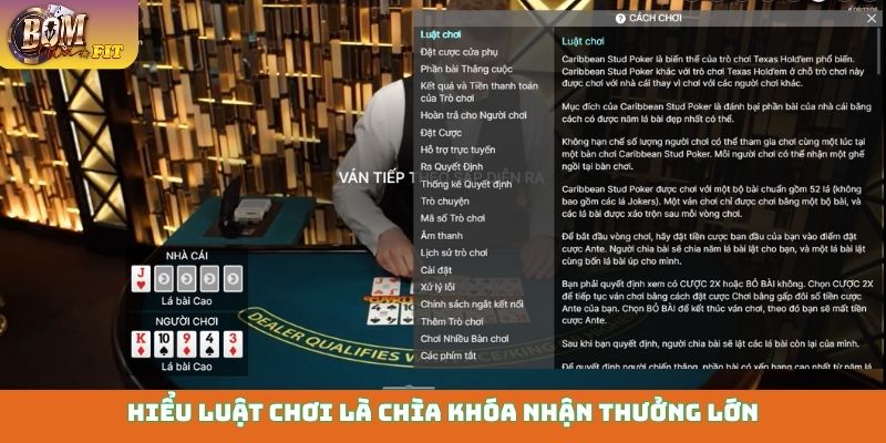 Hiểu luật chơi casino Bomwin là chìa khóa nhận thưởng lớn